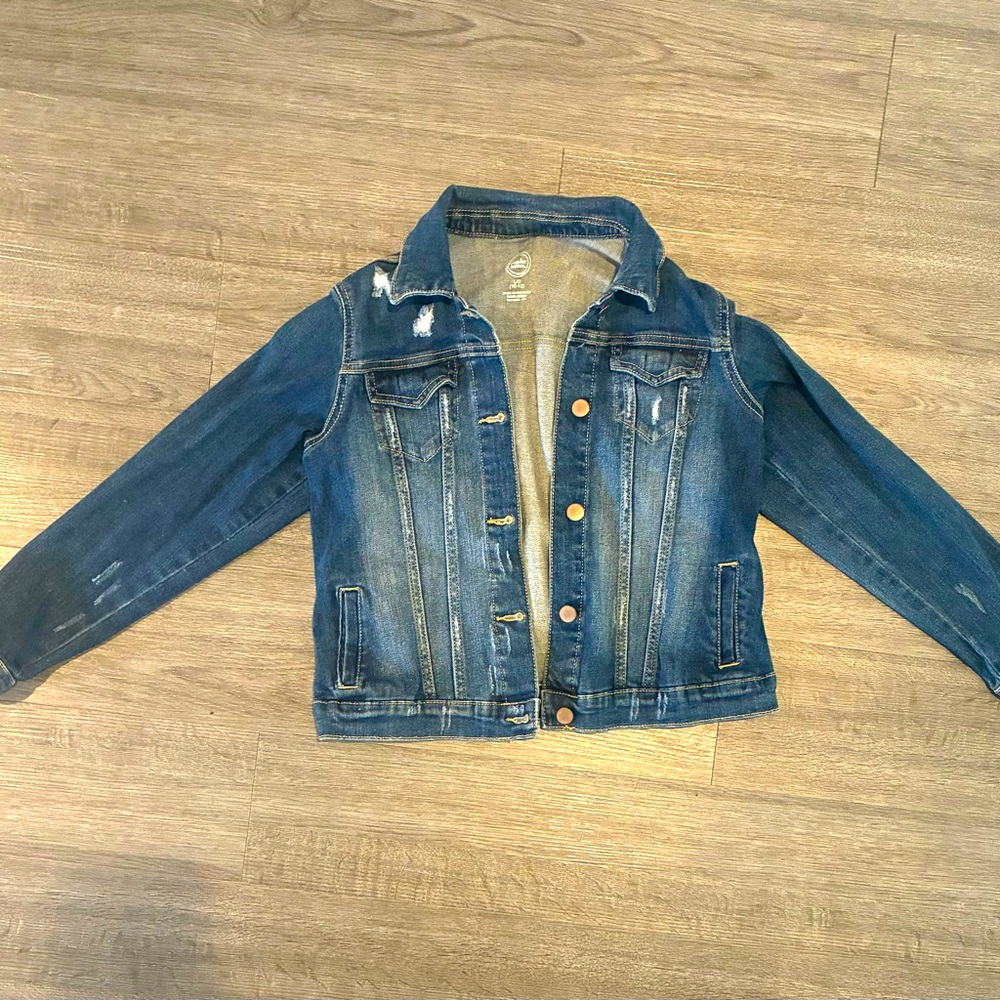 Girls distressed denim jacket. Excellent condition